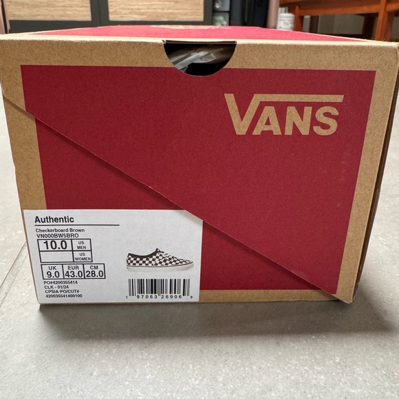 Vans Authentic Checkerboard Shoe. Brown / White - Picture 6 of 6